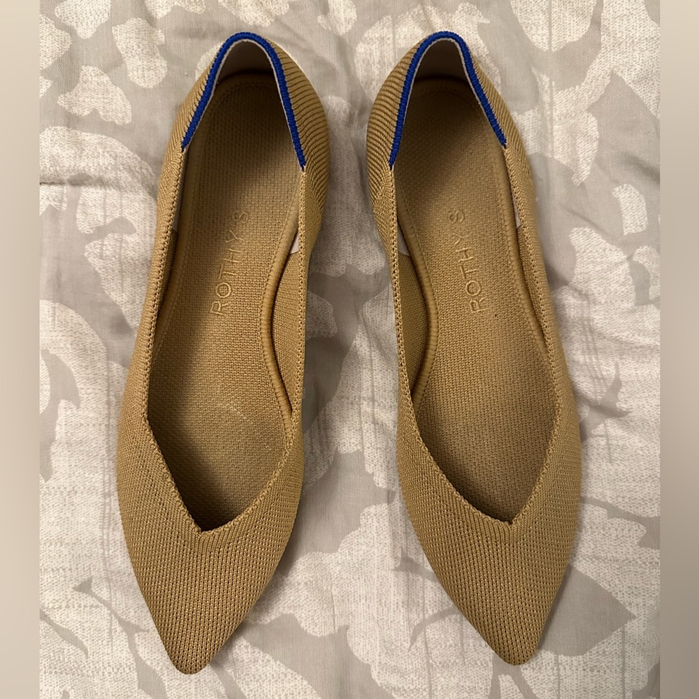 Rothys The Point Flats, Camel, size 7